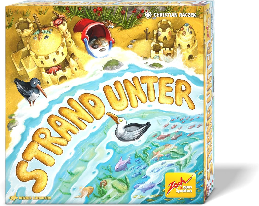 Zoch 601105161 Strand Unter – das spannende Ebbe und Flut Spiel für Sandburgenbauer, 2 bis 4 Spieler