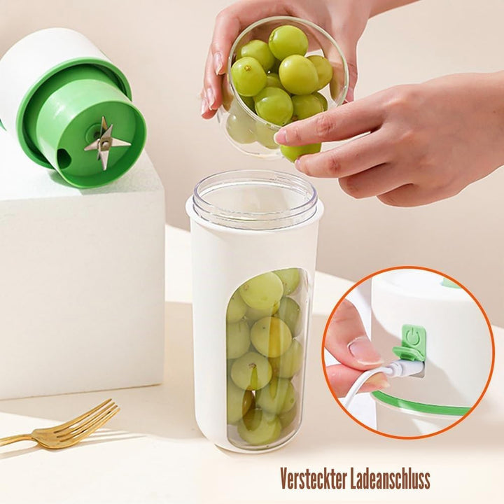 Tragbarer Mixer Becher, Personal Blender, 480ml USB-C Klein Mixer mit 6 Klingen Surround Blade für Z
