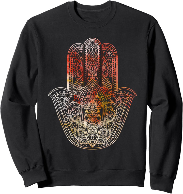 Bunte Hamsa Hand von Fatima, böser Augenschutz Sweatshirt