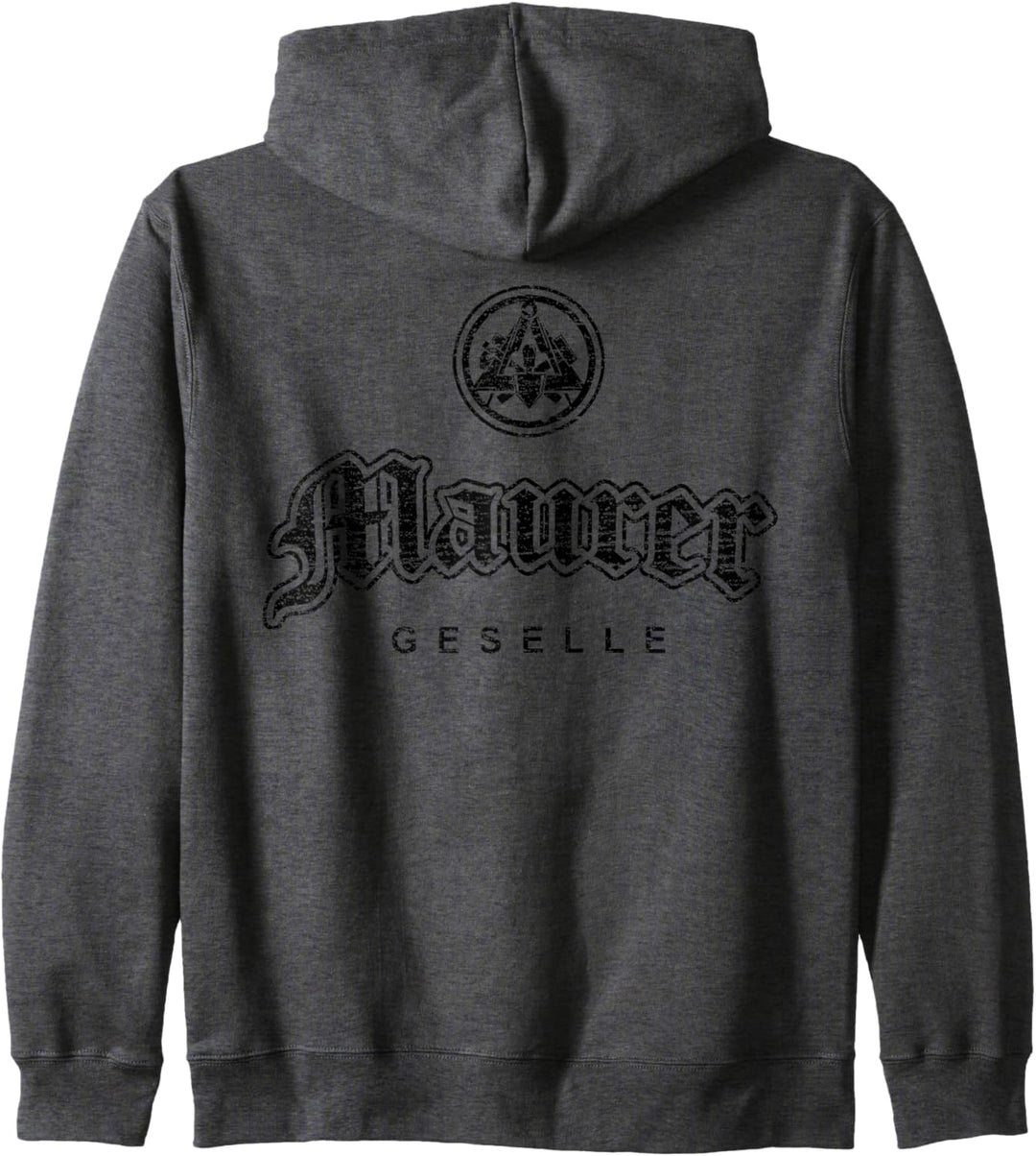 Zunftzeichen Maurer Geselle in alt-gotischer Schrift Kapuzenjacke