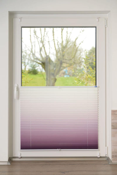 K-home Klemmfix-Plissee Farbverlauf, Polyester, Bordeaux, 45 x 130 cm 45 x 130 cm Bordeaux, 45 x 130