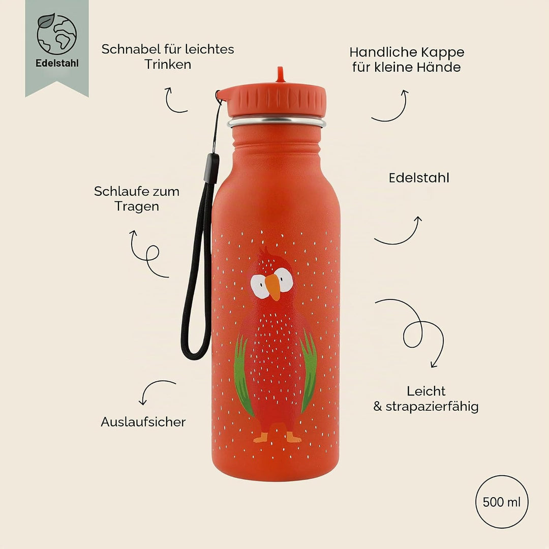 Trixie Trinkflasche Kinder 500ml, Wasserflasche Kindergarten, auslaufsicher | Kinderflasche für Jung