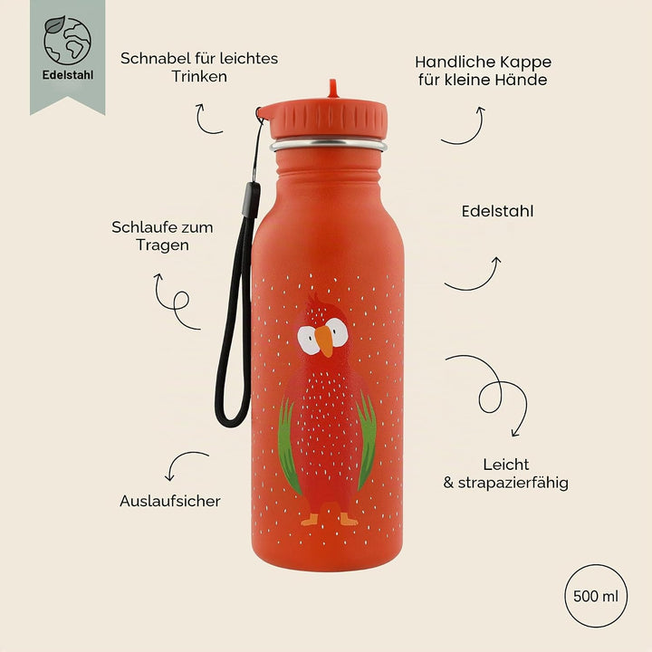 Trixie Trinkflasche Kinder 500ml, Wasserflasche Kindergarten, auslaufsicher | Kinderflasche für Jung