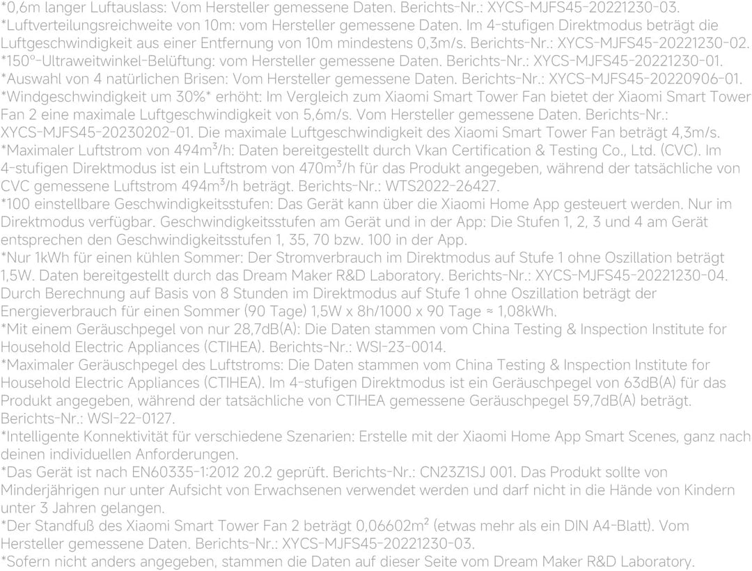 XIAOMI Smart Tower Fan 2 - Standventilator 150° Oszillation mit natürlichen Luftprofilen, Energiespa