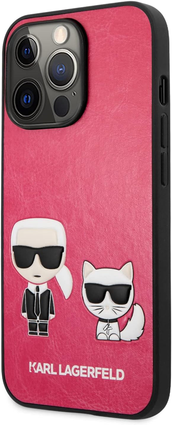 KARL LAGERFELD KLHCP13LPCUSKCP Hülle für iPhone 13 Pro / 13 6,1" Fuchsie Ikonik Karl &amp; Choupette