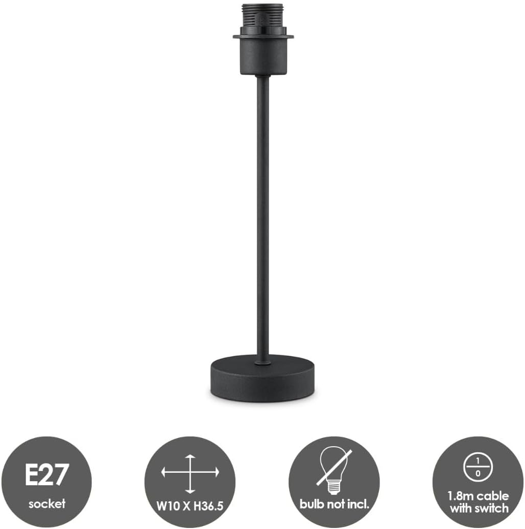 Home Sweet Home E27-Tischlampensockel | Moderne Nachttischlampe in Schwarz | Kann mit Lampenschirm k