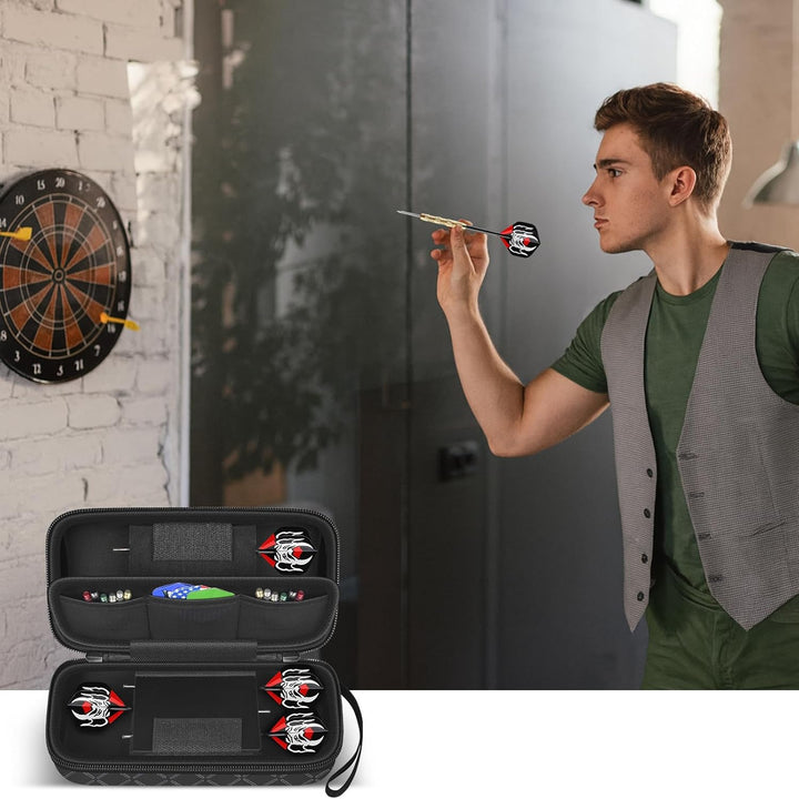GWCASE 6 Dart Tasche Tragetasche, Schützender Dartcase für Stahl/Soft Tip Darts, Flüge, Wellen, trag