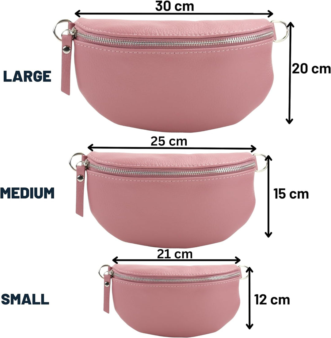 Blade Bauchtasche Damen Echtleder, stylische Gürteltasche Damen mit 2 gemusterten und Leder abnehmba