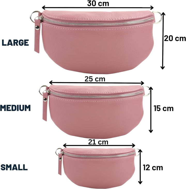 Blade Bauchtasche Damen Echtleder, stylische Gürteltasche Damen mit 2 gemusterten und Leder abnehmba
