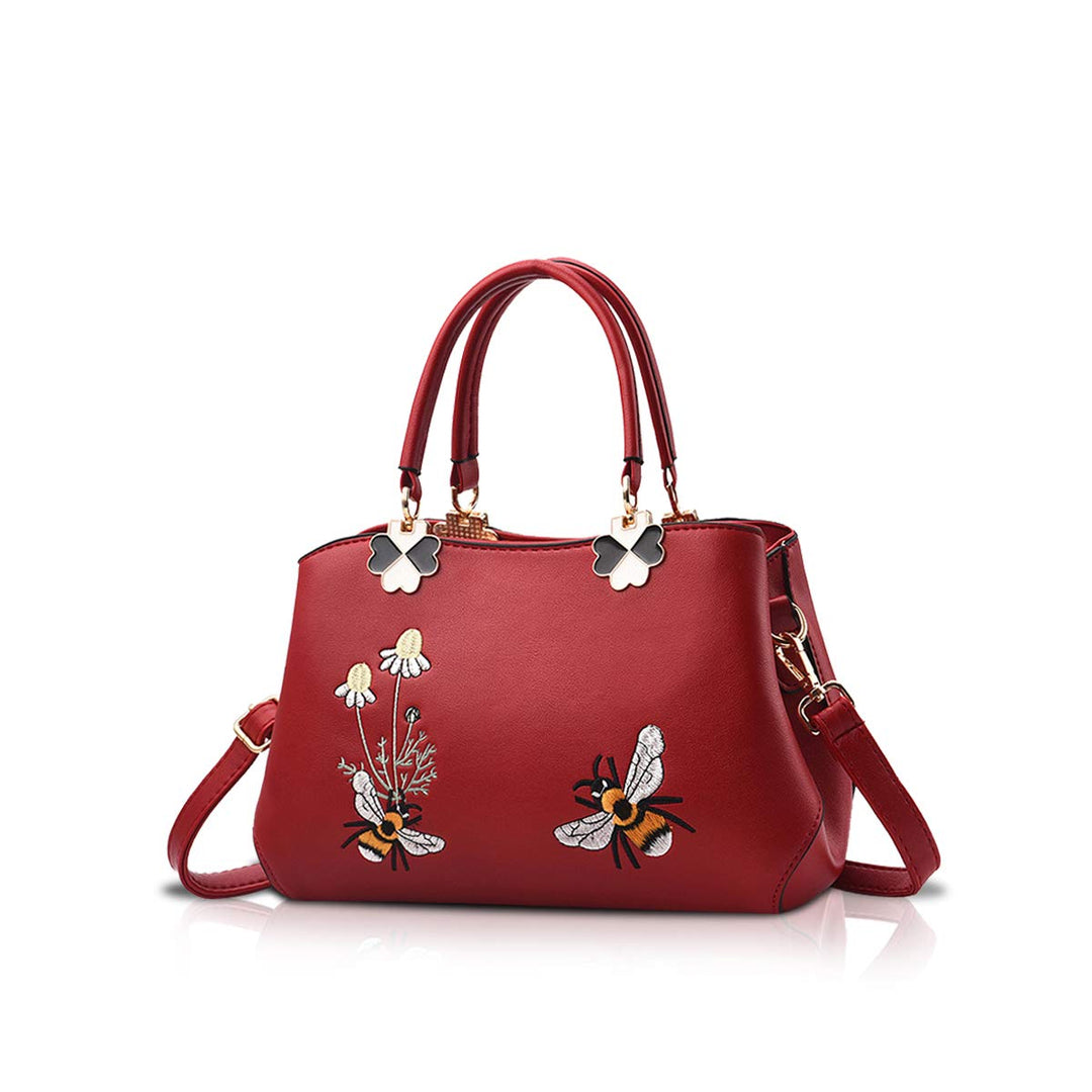 NICOLE&DORIS Handtaschen Damen Mode Schultertasche Geldbörse Retro Umhängetasche Frau Tote Stickerei