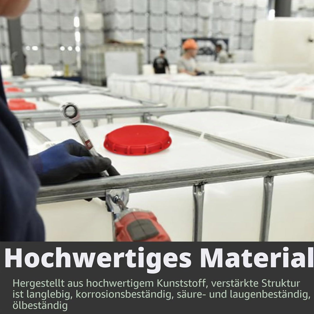 Tankdeckel, 1000 l, 245 mm, Deckel IBC DN225 DN 225, für Wassertank von 1000 l Aquarium, Fassventil,