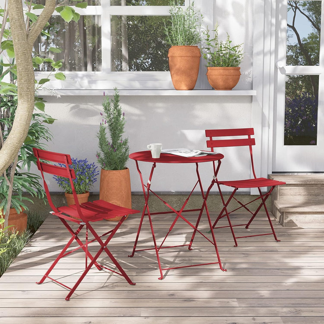 Grand patio Bistro Set 3 Stück, Gartenmöbel Set, Sitzgruppe 2 Stühle und 1 Tisch, Premium Stahl, Kla