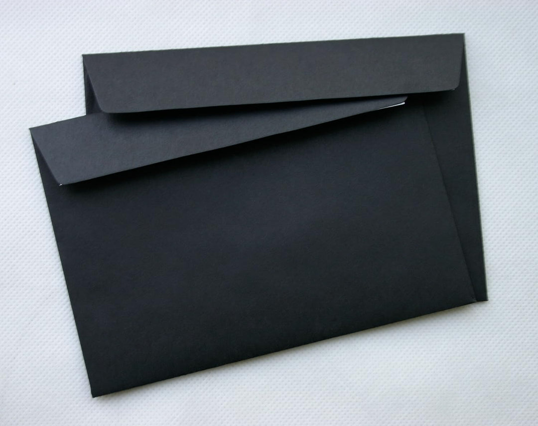 Briefumschläge DIN C5 162 x 229 mm schwarz 120g/m² ohne Fenster haftklebend (Artikel: 314A) (25), 25