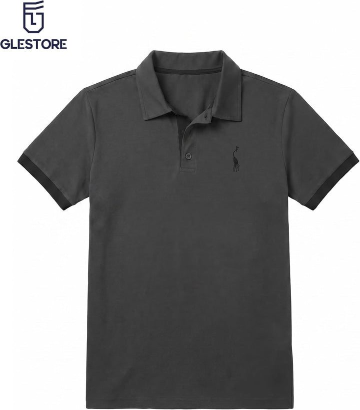 GLESTORE Poloshirt Herren Männer Hemd Herren Kurzarm Shirt Sommer M Grau&amp;schwarz, M Grau&amp;schwarz