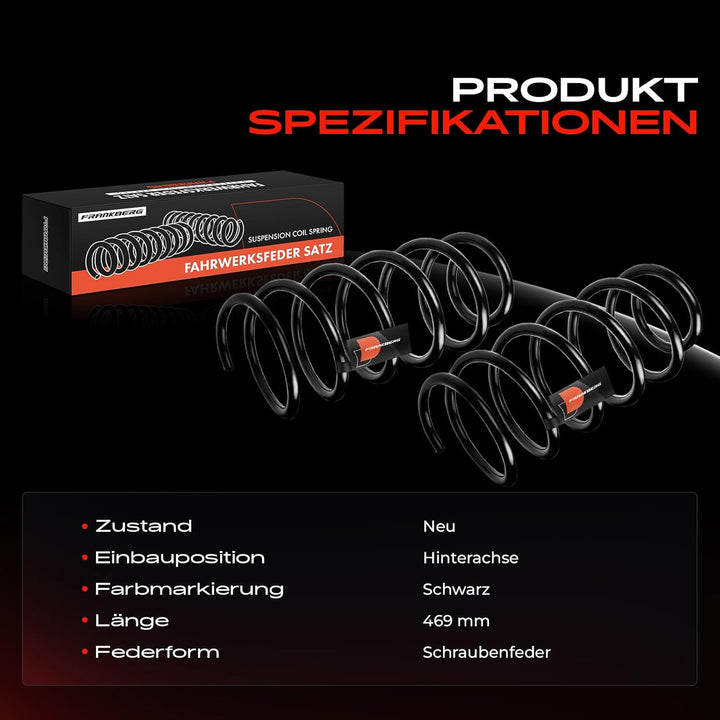Frankberg 2x Federn Fahrwerksfeder Hinterachse Kompatibel mit Land Cruiser 80 J8 4.2L 4.5L 1992-1997