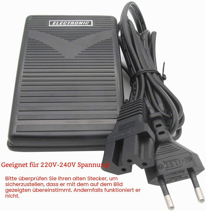 CKPSMS Marke – #30990 220V komplettes Fusspedal + Kordel Kompatibel mit Singer Viking Janome Newhome
