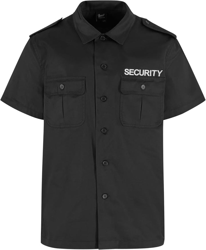 Brandit Herren Security Us Shirt Short Klassisches Hemd 7XL Schwarz - Kurzarm, 7XL Schwarz - Kurzarm
