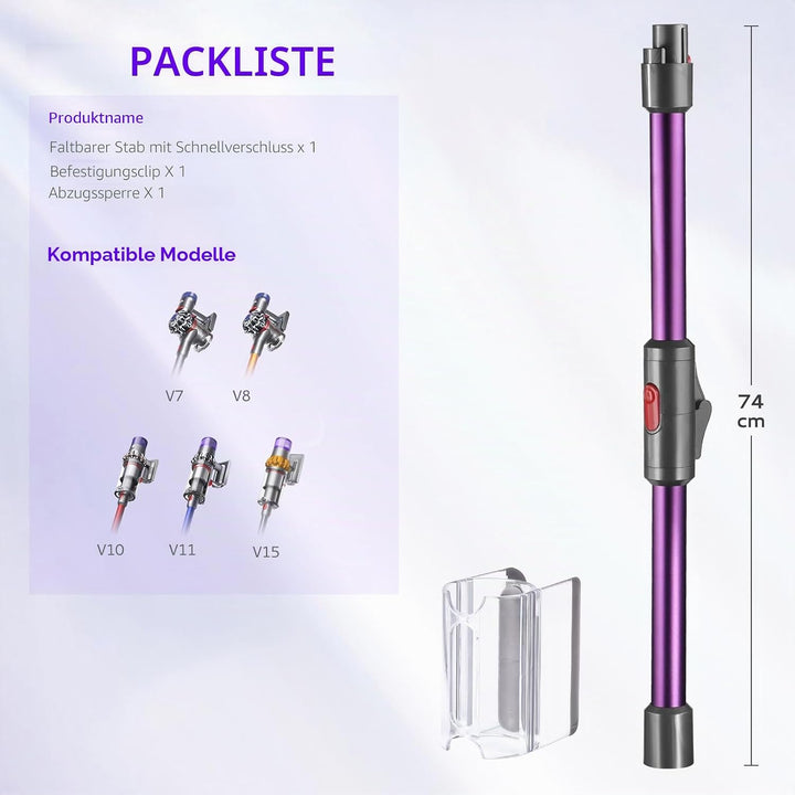 Teleskoprohr Kompatibel mit Dyson V7 V8 V10 V11 V15 Kabelloser Staubsauger, Verbessertes Schnellvers