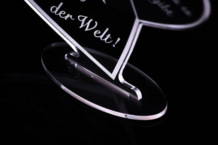 Acryl Schild in Herz Form Für die besten Grosseltern der Welt die perfekte Geschenkidee, mit Lasergr