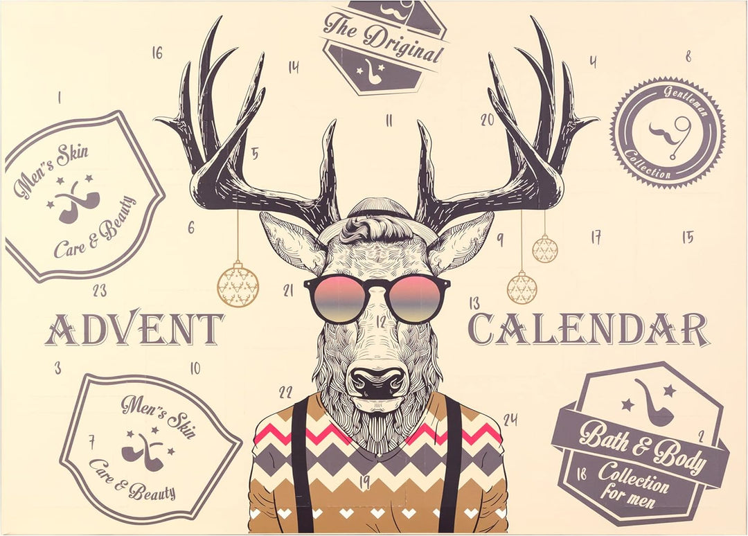 FANCY DEER Body Care Adventskalender - Körperpflege Weihnachtskalender - Herren Adventskalender für