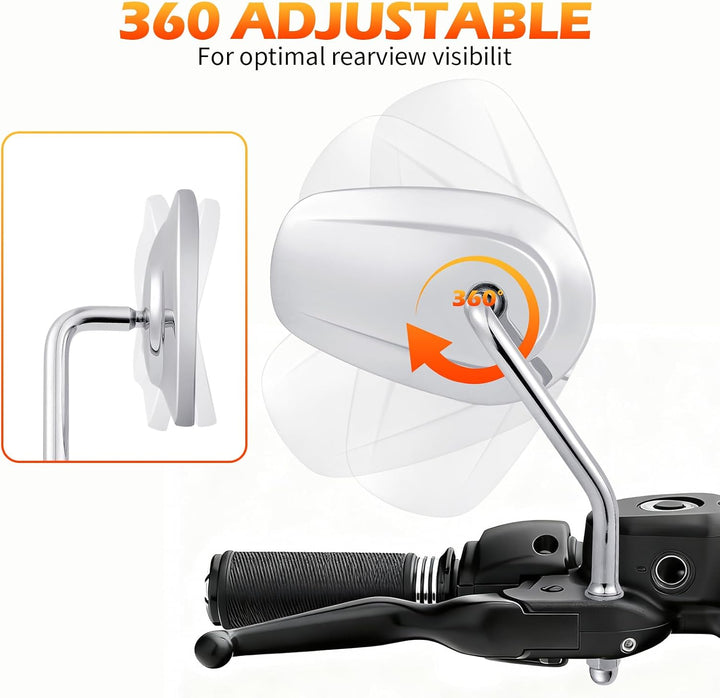 M8 10mm Chrom Motorrad Rückspiegel Seitenspiegel Rückspiegel Für Fatboy Softail Sportster 883 Eisen