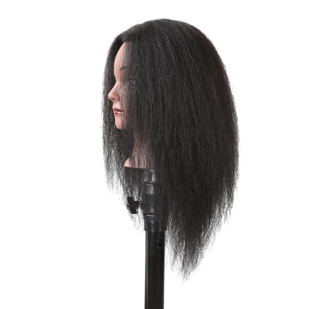 Hairstyle Training Head Afro Mannequin Kopf Frisierkopf Übungskopf 100% Echthaar Trainingsköpfe für