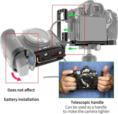 FOTGA Extendable Vertical Shoot Schnellwechselplatte L-förmiger Halterungshalter Handgriff mit Magne