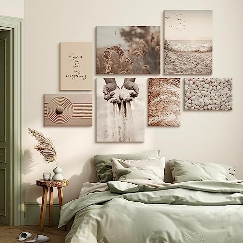 Muralo - Wandbilder Set - Leinwand Bilder Aufhängefertig in Boho Stil - das Leinwandbilder - Bilder