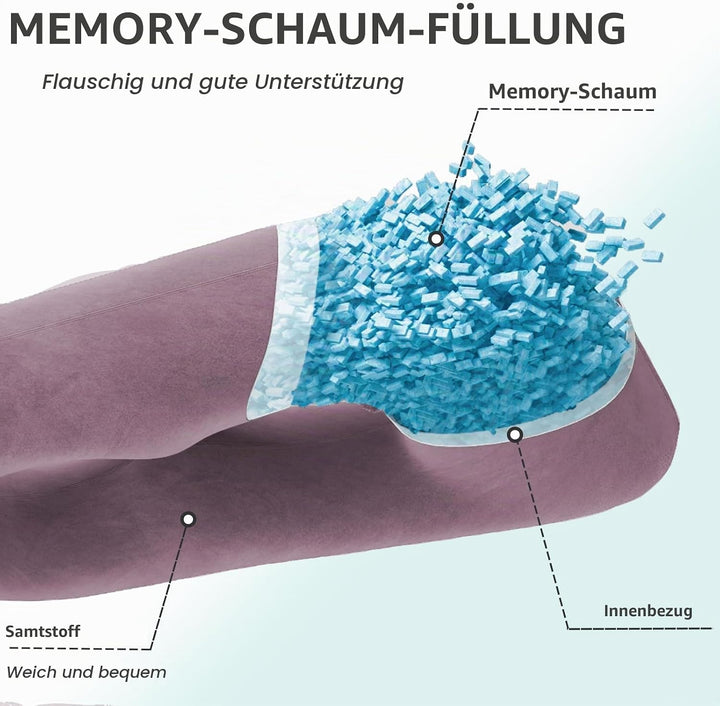 Schwangerschaftskissen aus geschreddertem Memory-Schaum zum Schlafen, Mutterschaftskissen für Schwan