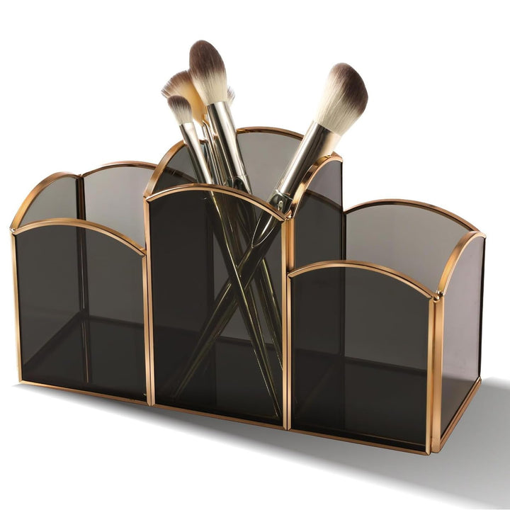 HARLIANGXY Make up Pinselhalter aus Glas, Kosmetikpinsel Aufbewahrung, Kosmetik Organizer für Pinsel