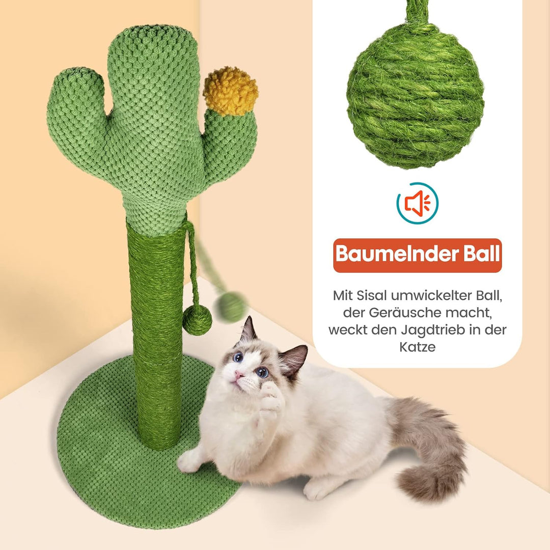 Mora Pets Kratzstamm 83 cm Kratzsäule Kaktus Kratzbaum Klein Kratz Kaktus für Katzen Cat Scratching