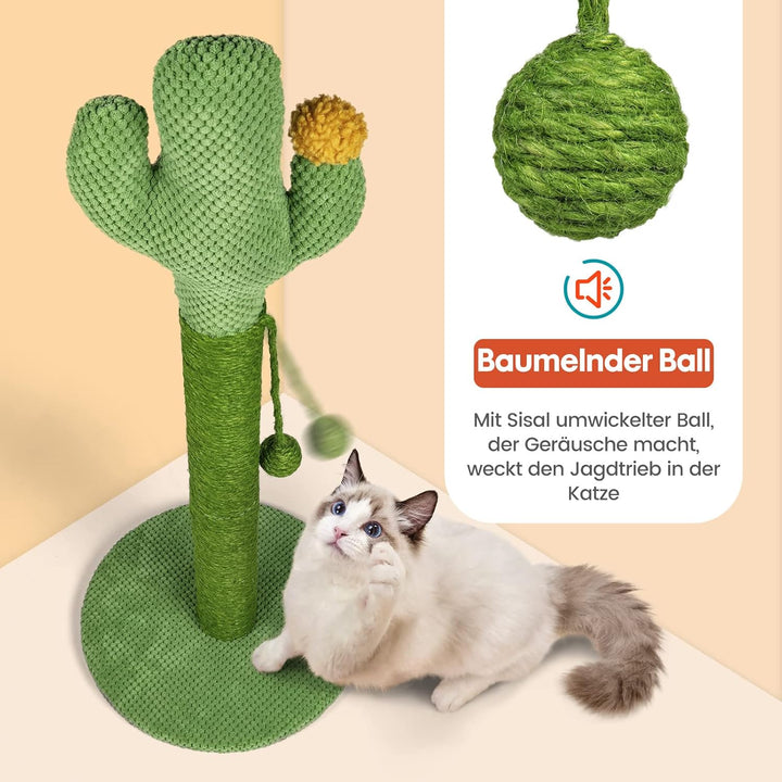 Mora Pets Kratzstamm 83 cm Kratzsäule Kaktus Kratzbaum Klein Kratz Kaktus für Katzen Cat Scratching