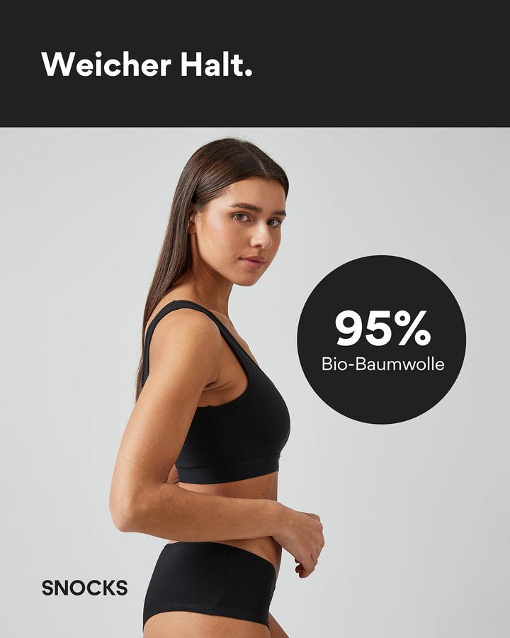 Snocks Soft Bra - Damen BH ohne Bügel, Perfekte Passform und hoher Komfort Dank Bio-Baumwolle, Bügel