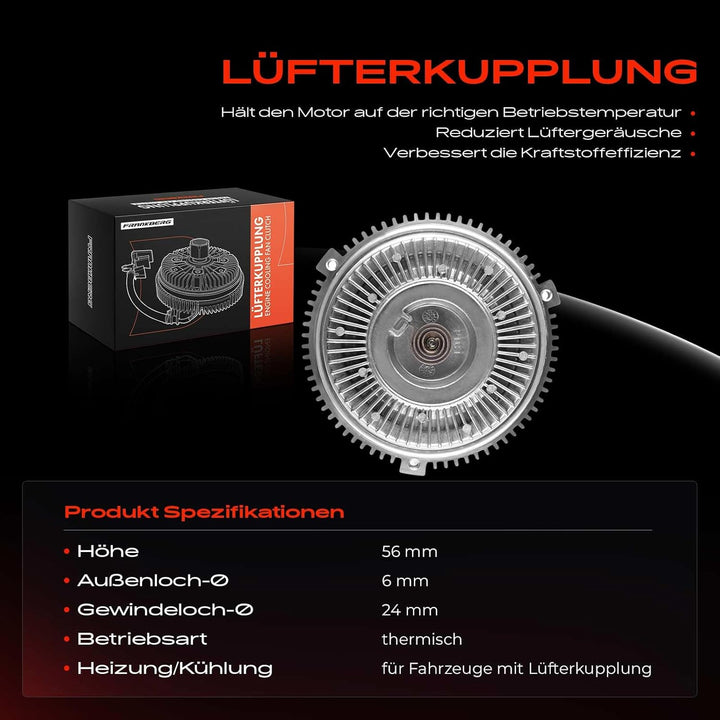 Frankberg Viscokupplung Kühlerlüfter Ventilator für 5er E34 E39 7er E32 E38 8er E31 1987-2004 115217