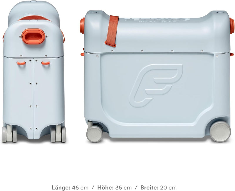 Stokke JetKids BedBox, Blue Sky - Aufsitzkoffer & Flugsitzbett – Damit Dein Kind im Flugzeug entspan