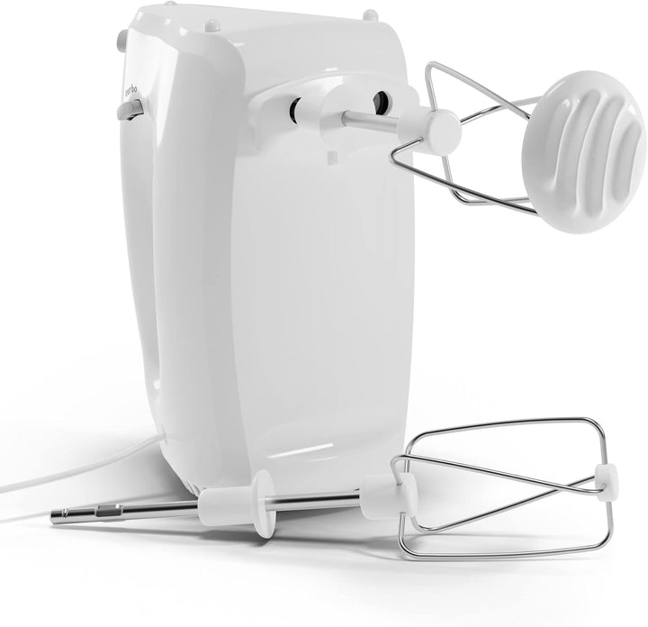 SMAPP 451.4 Handmixer, 580W, Weiss Küchenmixer, 5 Geschwindigkeiten + Turbo Boost, 2 Rührbesen und 2