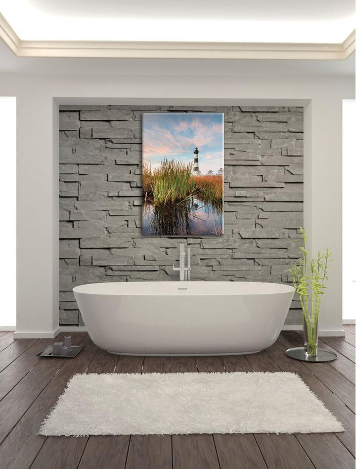 Pixxprint Leuchtturm, Format: 100x70 auf Leinwand, XXL riesige Bilder fertig gerahmt mit Keilrahmen,