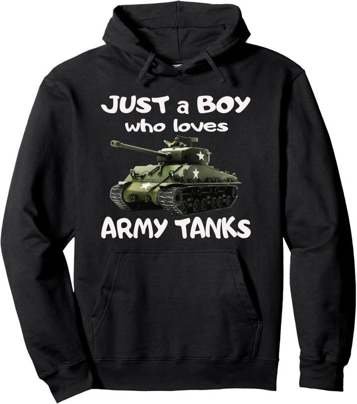 Junge der Panzer liebt Amerikanischer M4 Sherman Panzer Pullover Hoodie