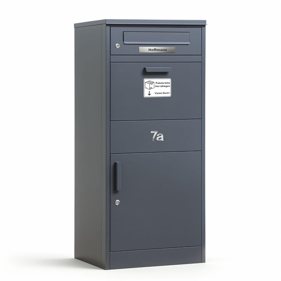 Zedelmaier Paketbox Briefkasten mit grossem Paketfach, XXL Paketbriefkasten für Aussenbereich, perso