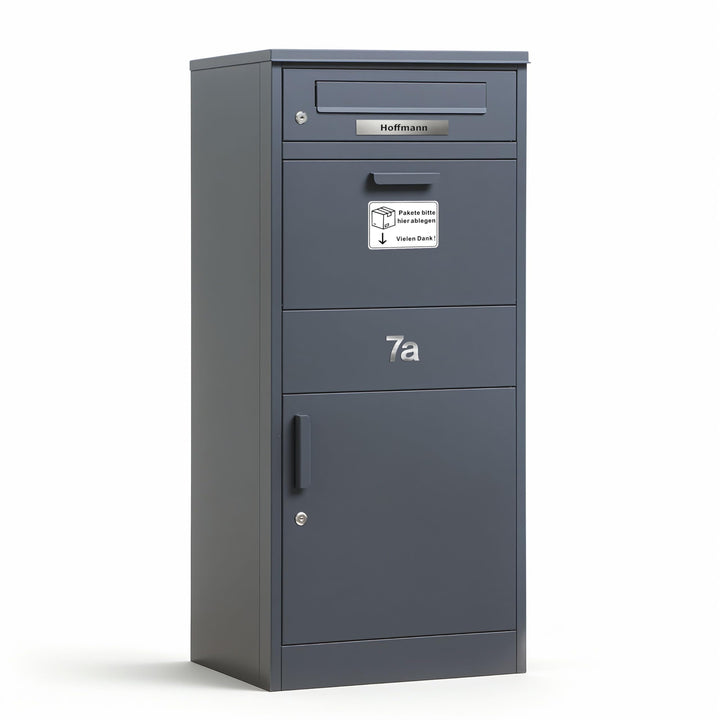 Zedelmaier Paketbox Briefkasten mit grossem Paketfach, XXL Paketbriefkasten für Aussenbereich, perso