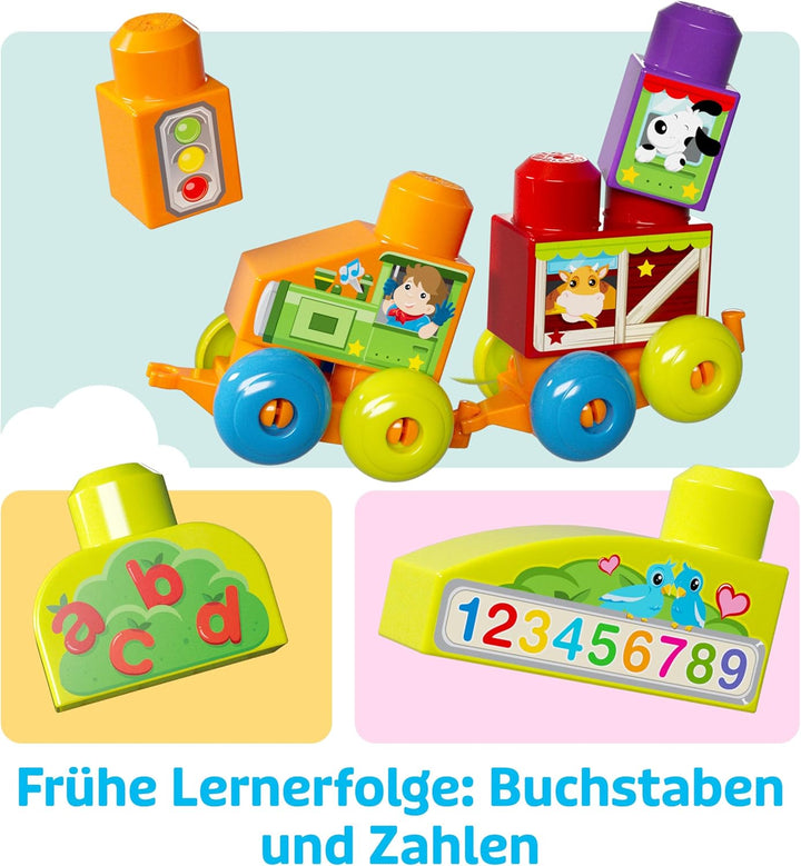 MEGA CNM42 Bloks BAU- und Spieltisch mit grossen Bauklötzen, Bauspielzeug für Kleinkinder (30 Teile)