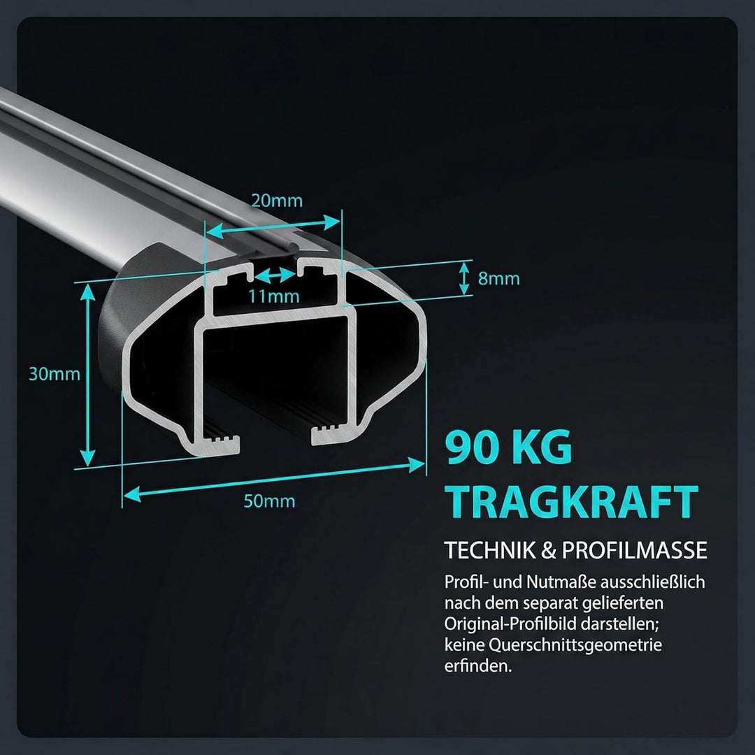 Alu Dachträger RB003 kompatibel mit Volvo XC40 (5Türer) ab 2018