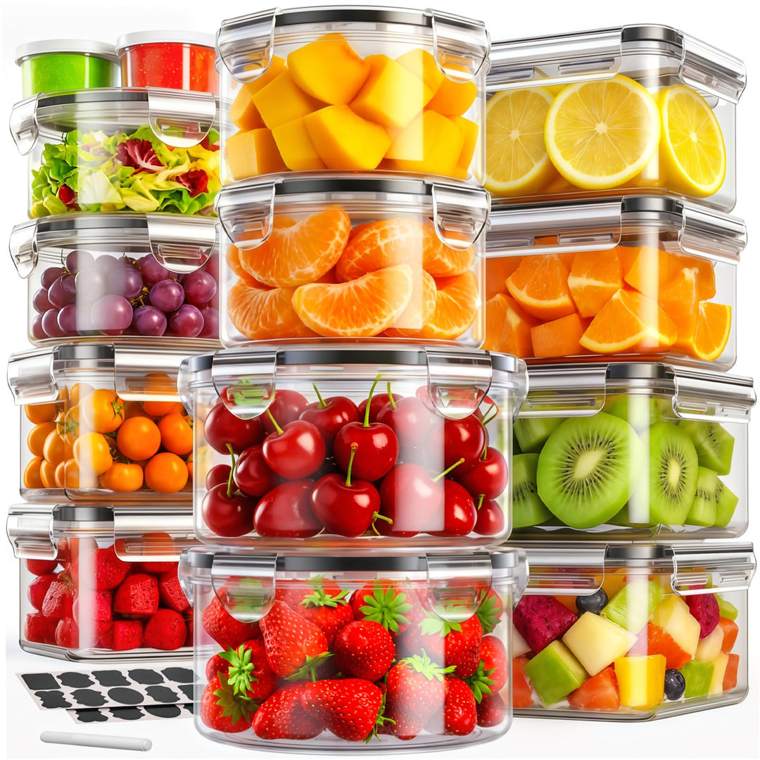 28er Frischhaltedosen mit Deckel Set, XXL Vorratsdosen Set (14 Behälter &14 Deckel), Meal Prep Boxen