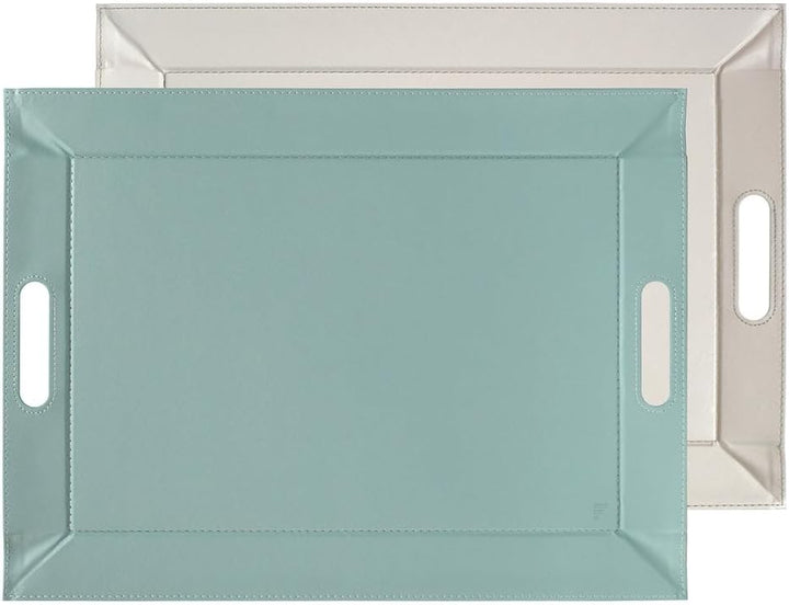 FREEFORM DUO - 2in1 wendbares Tablett &amp; Tischset, mint/grau, Kunstleder, Masse: 55 x 41 cm Mint/Grau