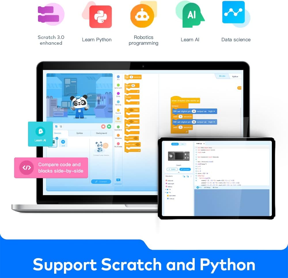 Makeblock CyberPi Coding Kit Lernen Scratch Python Programmierung, Engineering Kit, STEM Kit Unterst