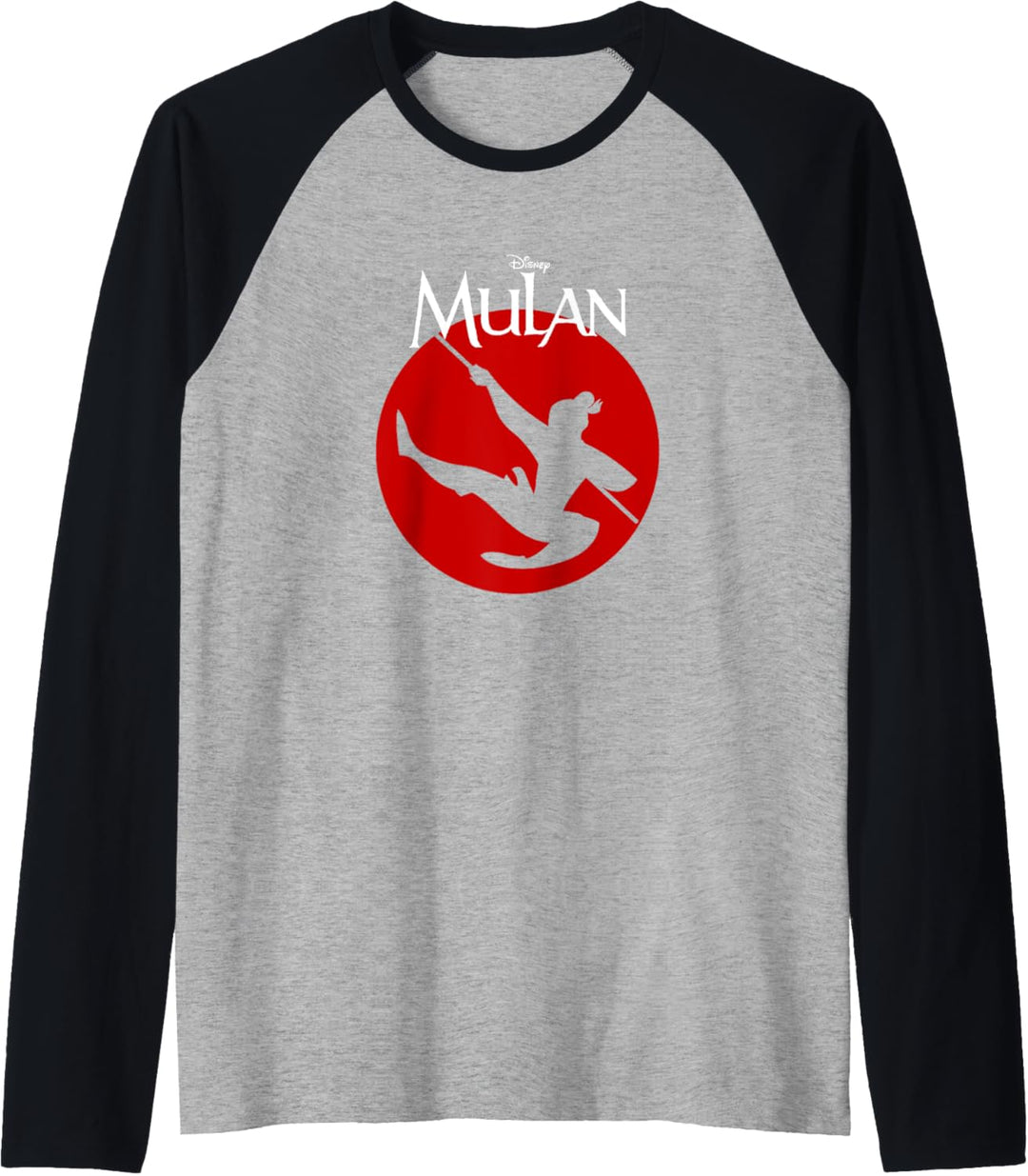 Disney Mulan Silhouette In Action Red Circle Raglan