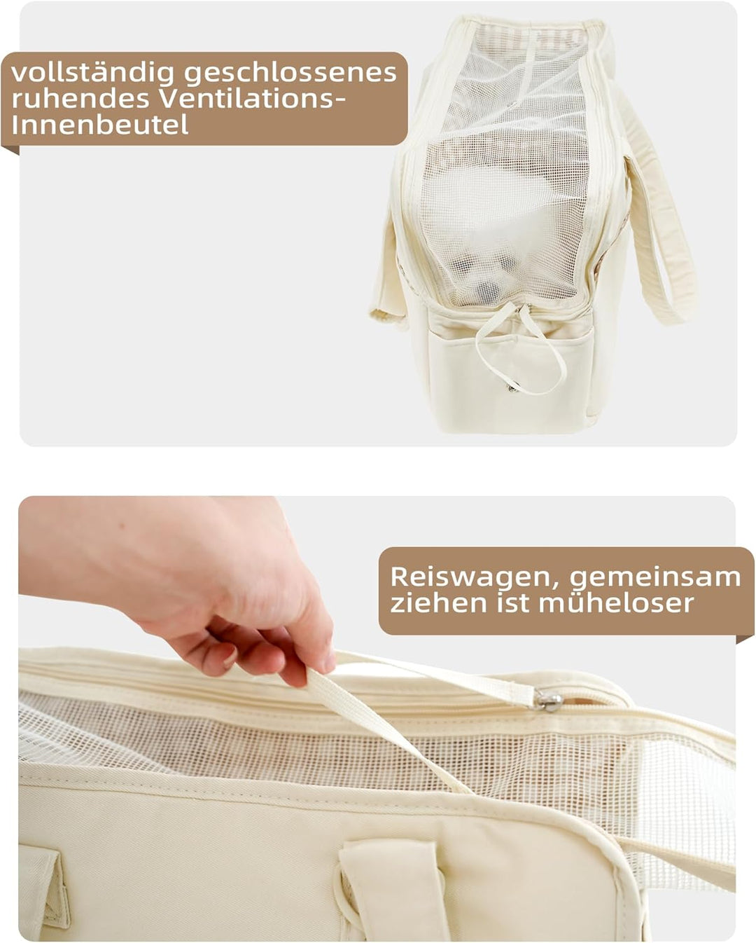 ONECUTE Hundetrage für kleine Hunde Kaninchen Katze mit grossen Taschen, Baumwolltasche, Hundetrage
