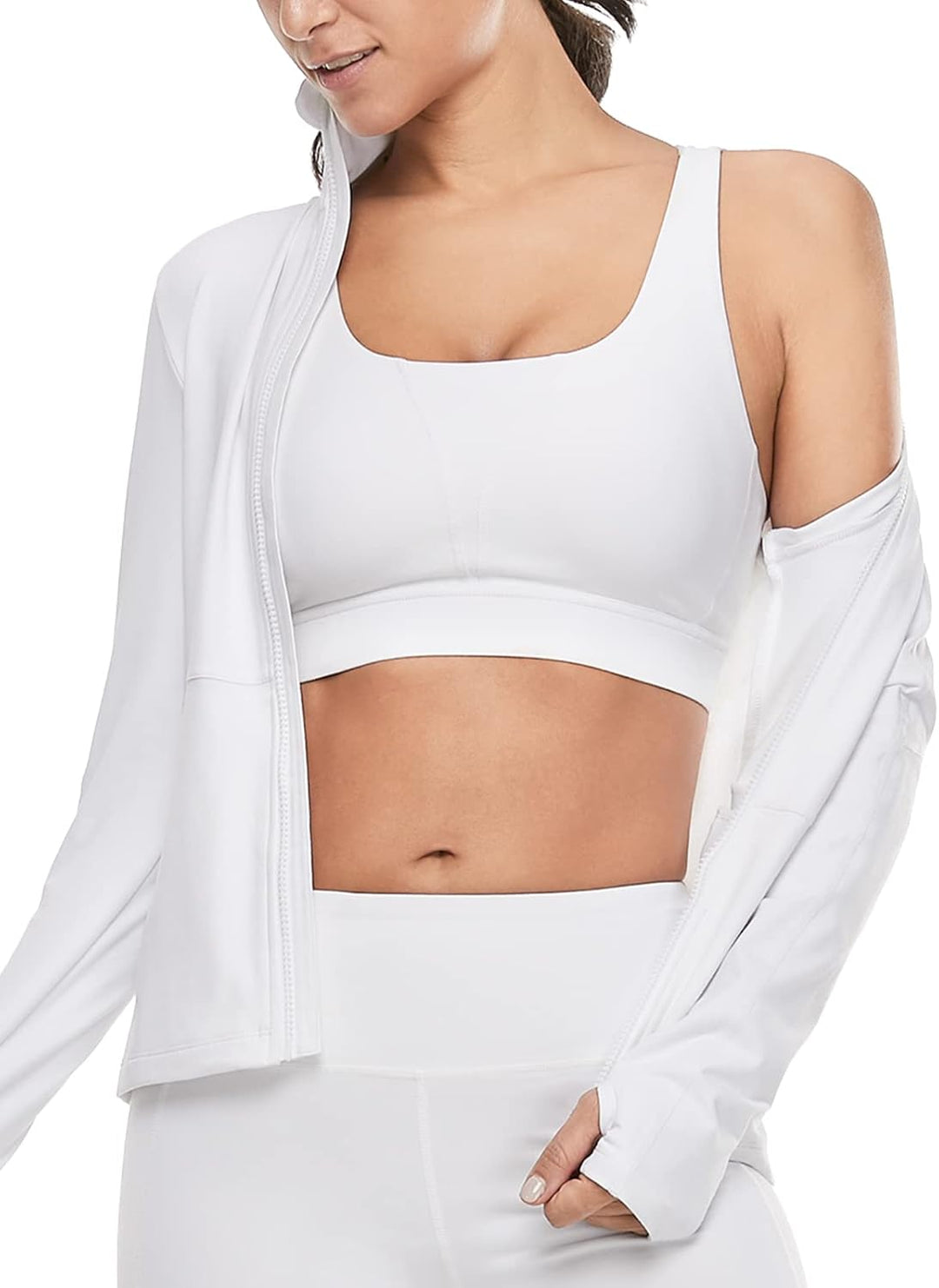 VUTRU Damen Laufjacke Hoher Kragen Leicht Sportjacke Langarm Yoga Shirt Fitness Jacke Atmungsaktive