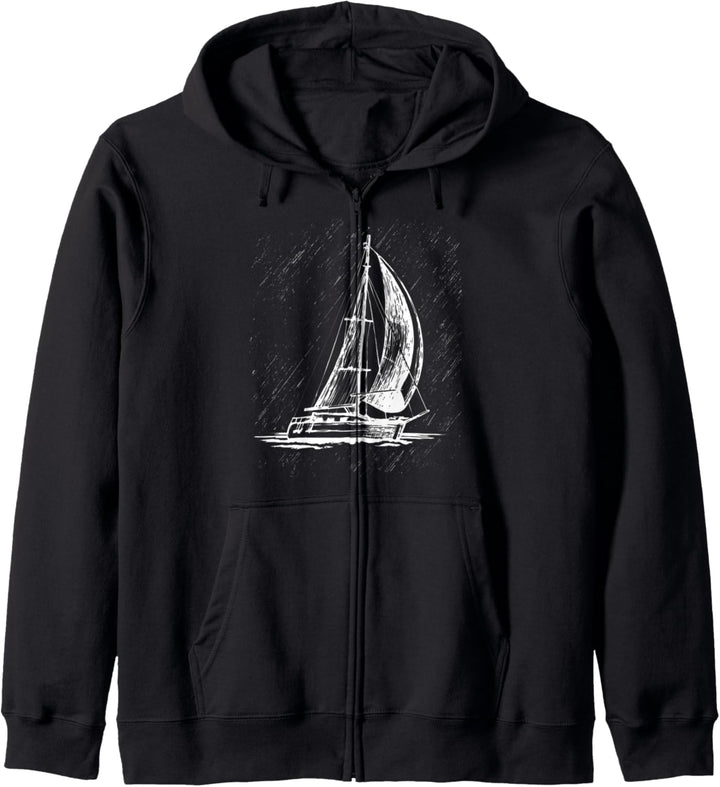 Retro Vintage Segel Segelboot Segelschiff Segler Geschenke Kapuzenjacke