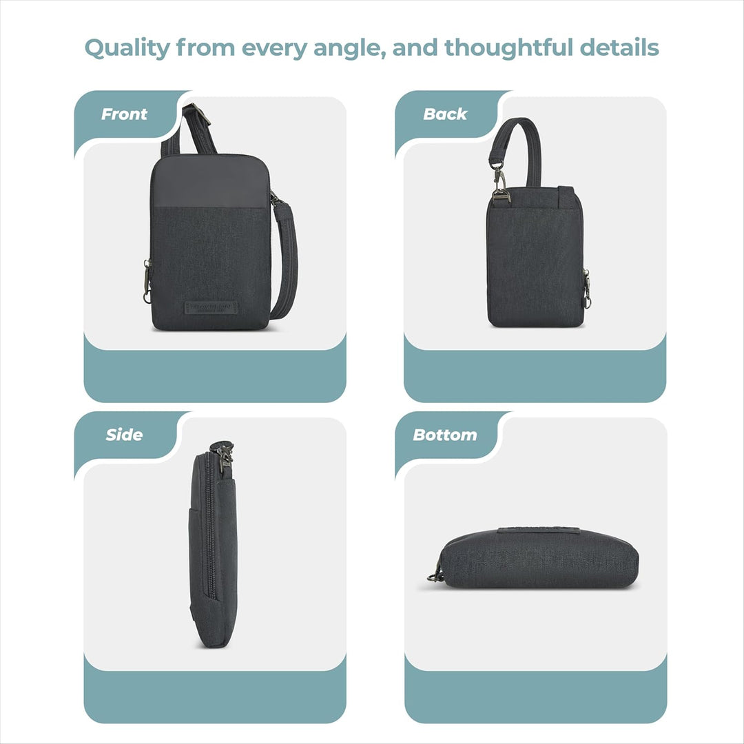 Travelon Unisex-Adult Mini Diebstahlschutz Umhängetasche Grau, Grau